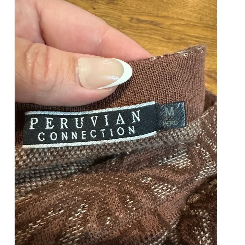 Peruvian Connection 100% Pima Cotton Midi Skirt Women’s Medium Brown Pull-On - Picture 5 of 8